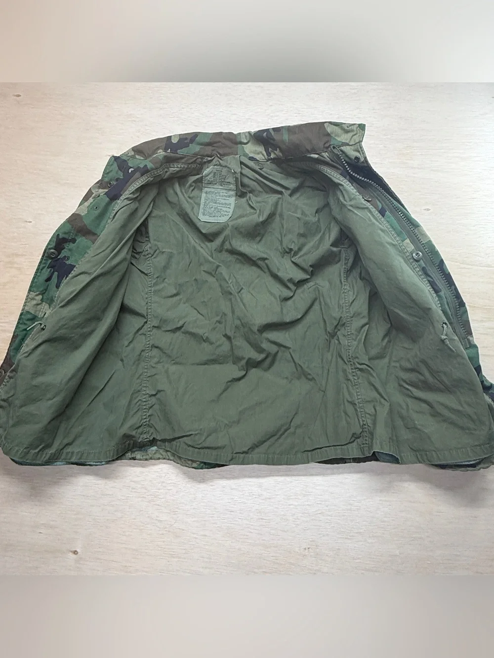 Vintage US Military M-65 Field Jacket Woodland Camo Cold Weather Medium Short 80